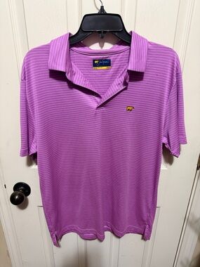 Jack Nicklaus Men's Purple Stripe Polo Shirt medium